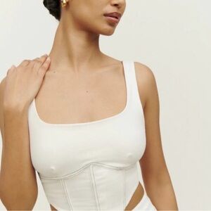 Reformation cream corset crop top size small